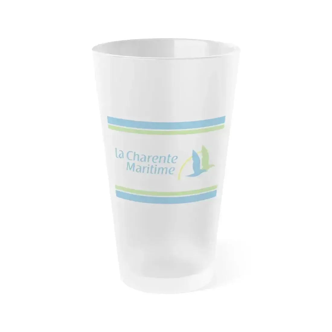 Flag of Charente Maritime France - Frosted Pint Glass 16oz 16oz Frosted - Go Mug Yourself