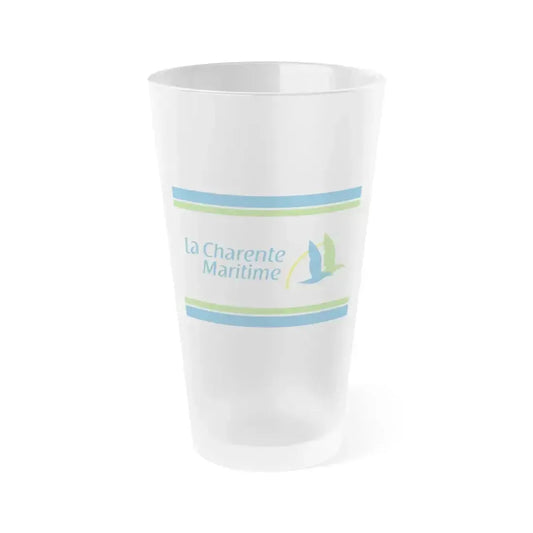 Flag of Charente Maritime France - Frosted Pint Glass 16oz 16oz Frosted - Go Mug Yourself