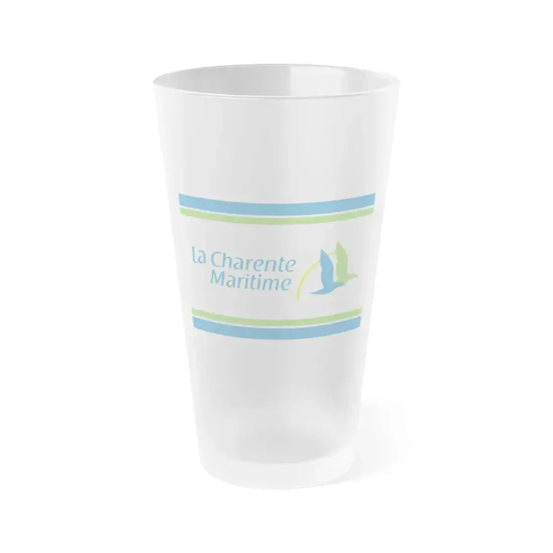 Flag of Charente Maritime France - Frosted Pint Glass 16oz 16oz Frosted - Go Mug Yourself