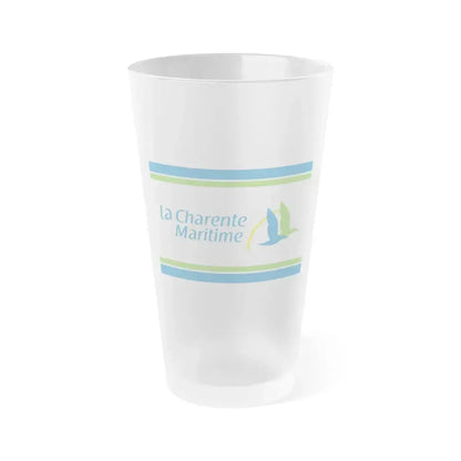 Flag of Charente Maritime France - Frosted Pint Glass 16oz 16oz Frosted - Go Mug Yourself