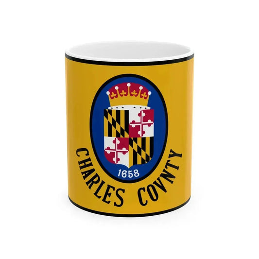 Flag of Charles County Maryland (United States) White Coffee Mug 11oz - Go Mug Yourself