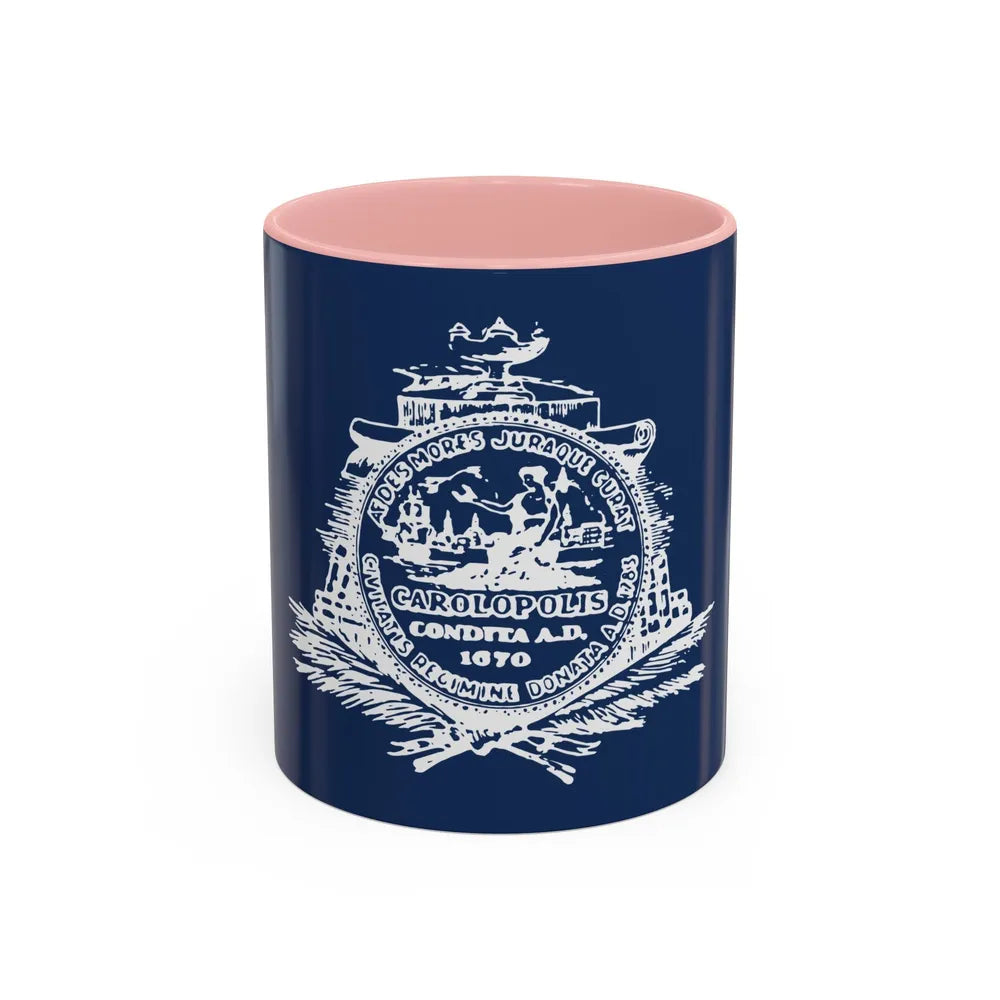 Flag of Charleston, South Carolina - Accent Coffee Mug 11oz-Pink-11oz-Go Mug Yourself