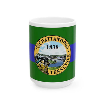 Flag of Chattanooga Tennessee (United States) White Coffee Mug 15oz - Go Mug Yourself