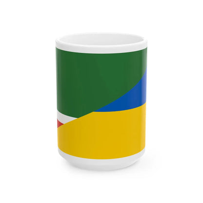 Flag of Chechnya and Ukraine Old (Ukraine) White Coffee Mug 15oz - Go Mug Yourself