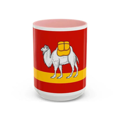 Flag of Chelyabinsk Oblast Russia - Accent Coffee Mug 15oz Pink - Go Mug Yourself