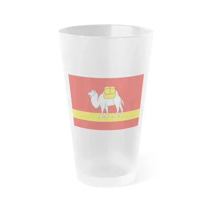 Flag of Chelyabinsk Oblast Russia - Frosted Pint Glass 16oz 16oz Frosted - Go Mug Yourself