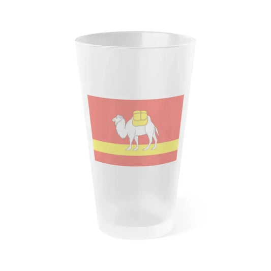 Flag of Chelyabinsk Oblast Russia - Frosted Pint Glass 16oz 16oz Frosted - Go Mug Yourself