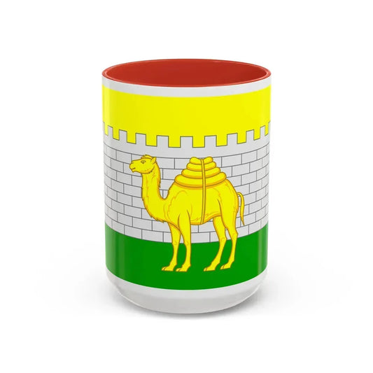 Flag of Chelyabinsk Russia - Accent Coffee Mug 15oz Red - Go Mug Yourself