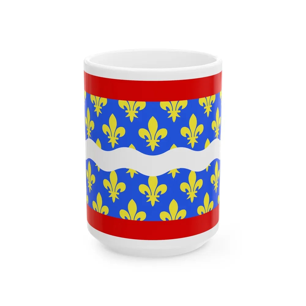 Flag of Cher France - White Coffee Mug-15oz-Go Mug Yourself