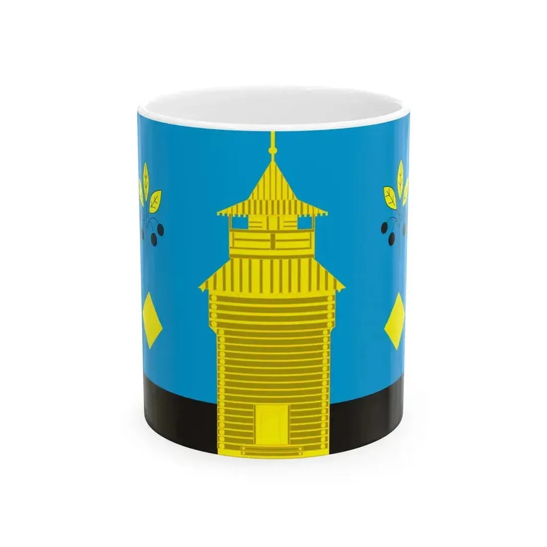Flag of Cheremkhovsky rayon (Russia) White Coffee Mug 11oz - Go Mug Yourself