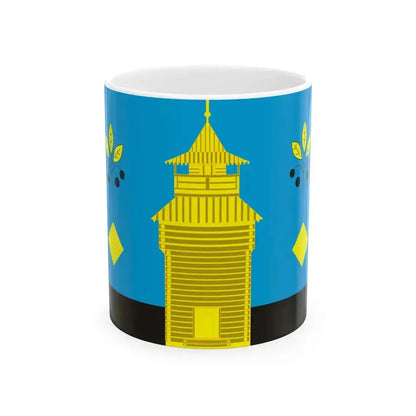 Flag of Cheremkhovsky rayon (Russia) White Coffee Mug 11oz - Go Mug Yourself