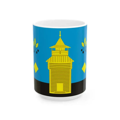 Flag of Cheremkhovsky rayon (Russia) White Coffee Mug 15oz - Go Mug Yourself