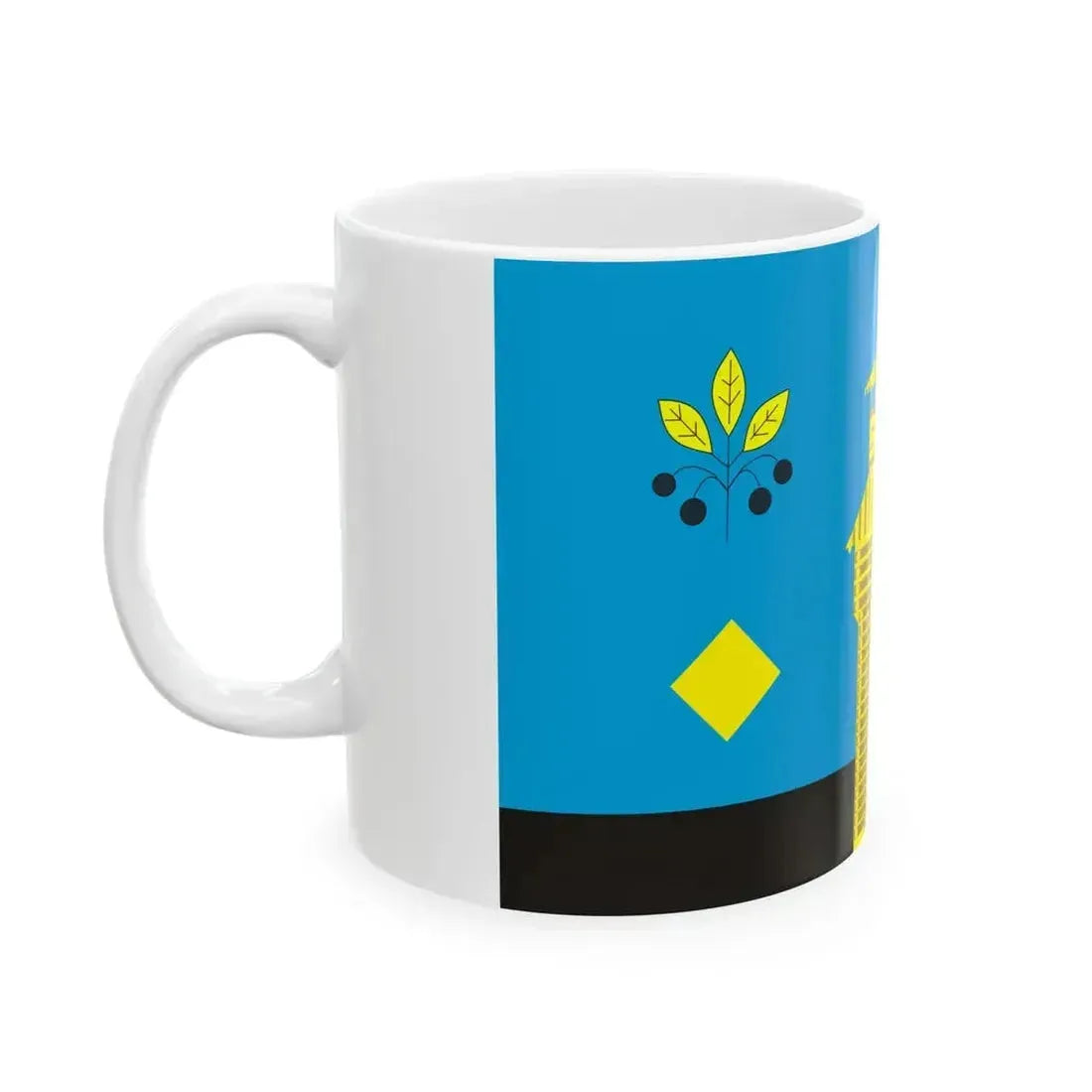 Flag of Cheremkhovsky rayon (Russia) White Coffee Mug - Go Mug Yourself
