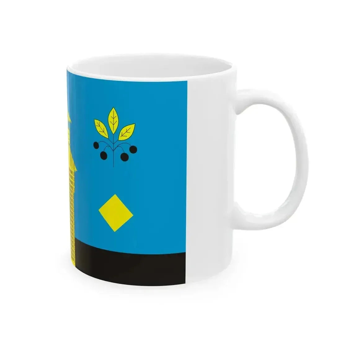 Flag of Cheremkhovsky rayon (Russia) White Coffee Mug - Go Mug Yourself