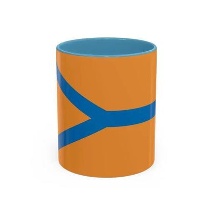 Flag of Cherepovets Russia - Accent Coffee Mug 11oz Light Blue - Go Mug Yourself