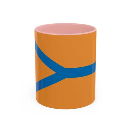 Flag of Cherepovets Russia - Accent Coffee Mug 11oz Pink - Go Mug Yourself