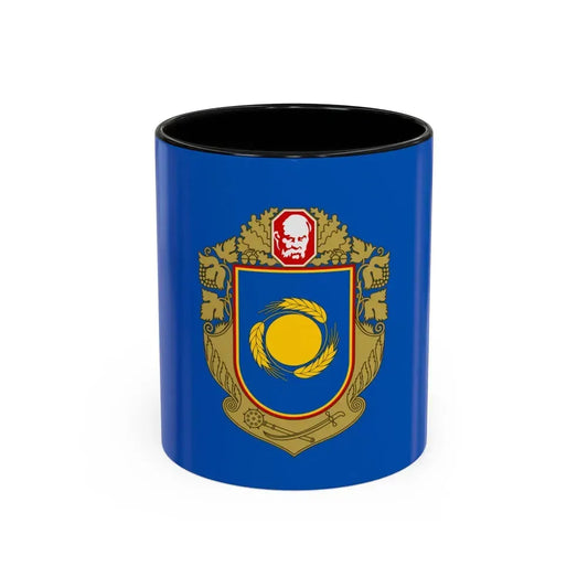 Flag of Cherkasy Oblast Ukraine - Accent Coffee Mug 11oz Black - Go Mug Yourself