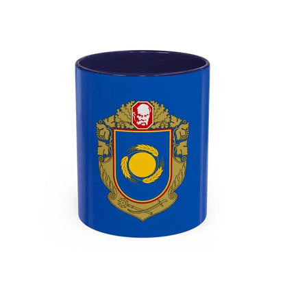Flag of Cherkasy Oblast Ukraine - Accent Coffee Mug 11oz Navy - Go Mug Yourself