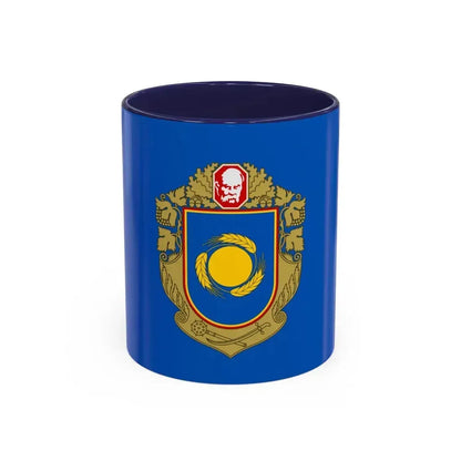 Flag of Cherkasy Oblast Ukraine - Accent Coffee Mug 11oz Navy - Go Mug Yourself