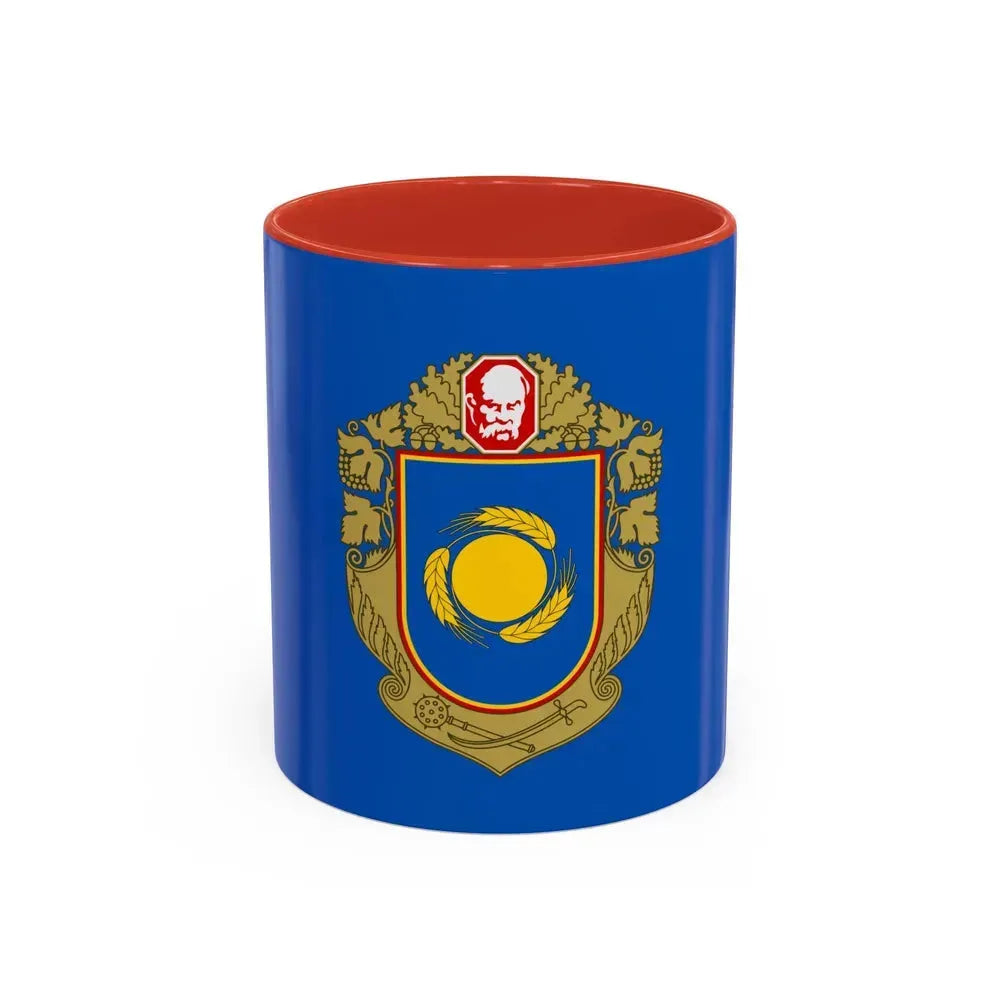 Flag of Cherkasy Oblast Ukraine - Accent Coffee Mug 11oz Red - Go Mug Yourself