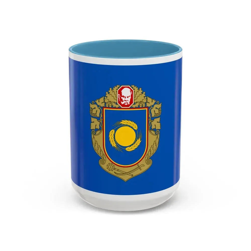 Flag of Cherkasy Oblast Ukraine - Accent Coffee Mug 15oz Light Blue - Go Mug Yourself