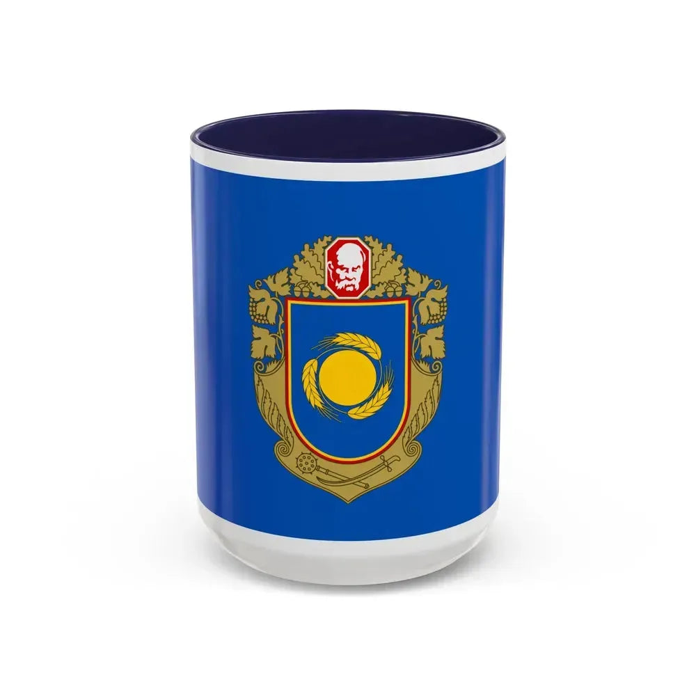 Flag of Cherkasy Oblast Ukraine - Accent Coffee Mug 15oz Navy - Go Mug Yourself