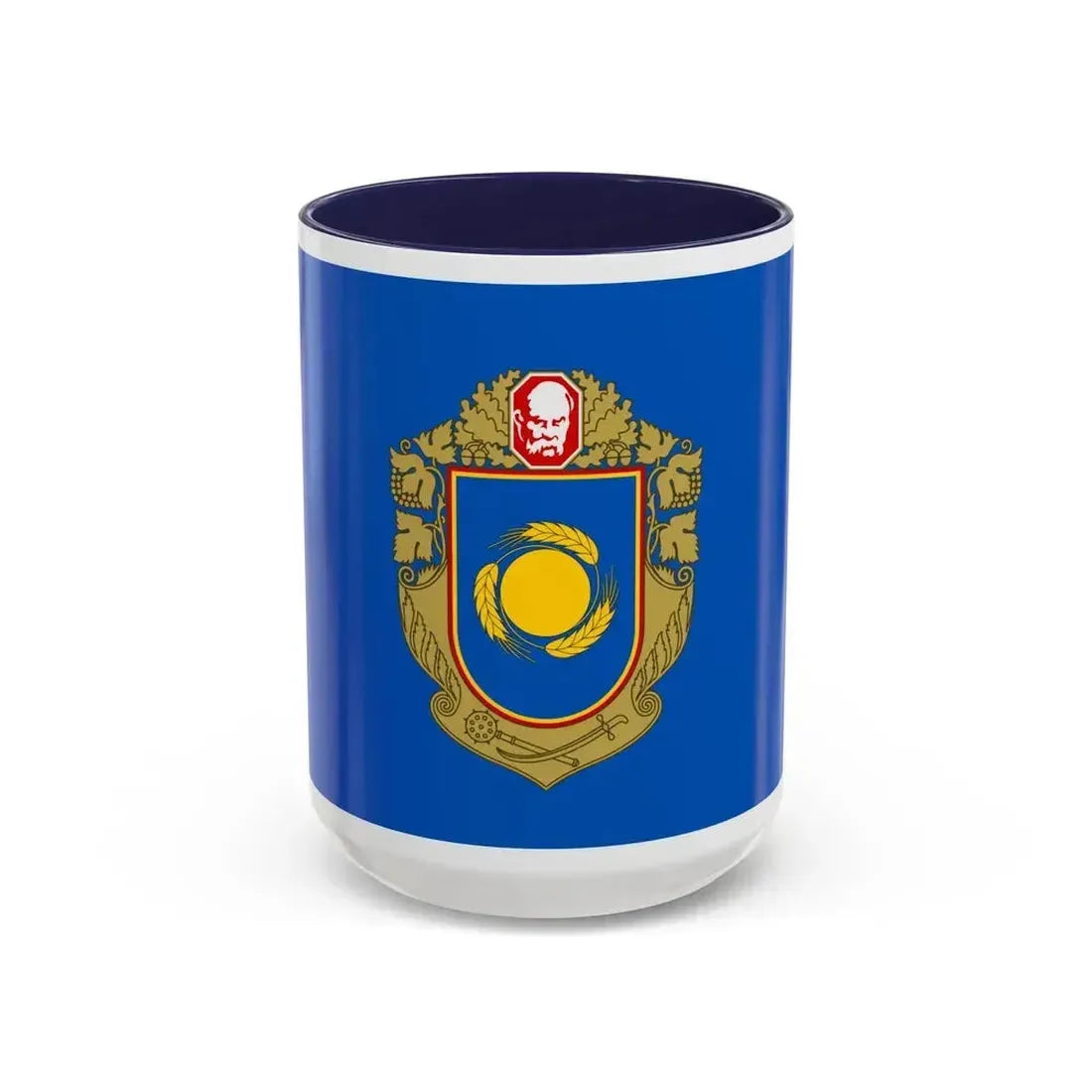 Flag of Cherkasy Oblast Ukraine - Accent Coffee Mug 15oz Navy - Go Mug Yourself