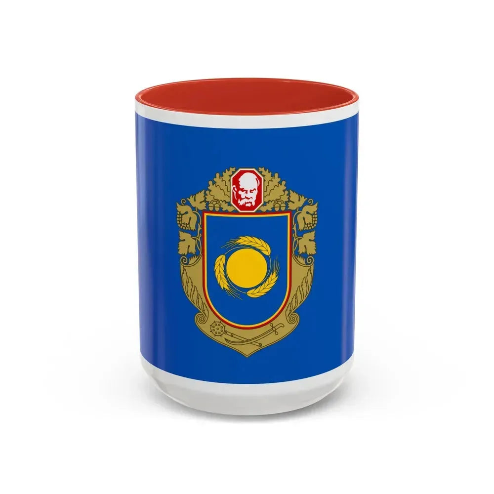 Flag of Cherkasy Oblast Ukraine - Accent Coffee Mug 15oz Red - Go Mug Yourself