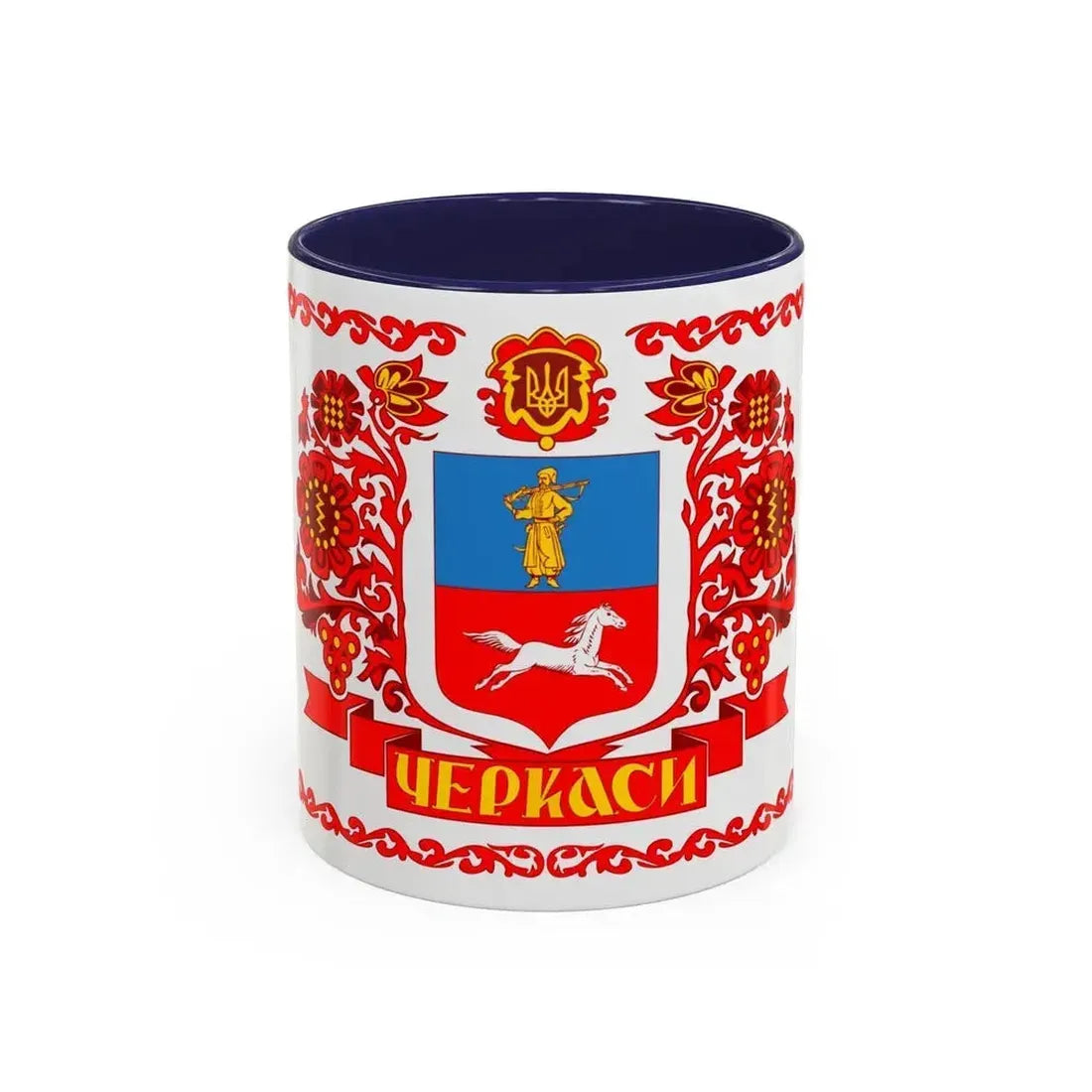 Flag of Cherkasy Ukraine - Accent Coffee Mug 11oz Navy - Go Mug Yourself