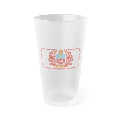Flag of Cherkasy Ukraine - Frosted Pint Glass 16oz 16oz Frosted - Go Mug Yourself