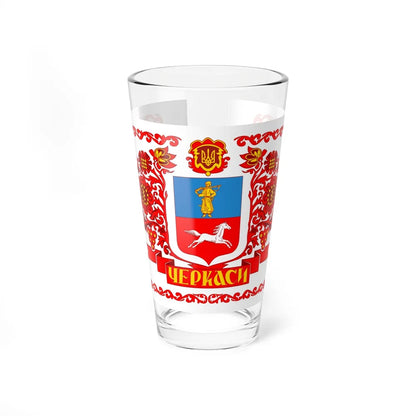 Flag of Cherkasy Ukraine - Pint Glass 16oz-16oz-Go Mug Yourself