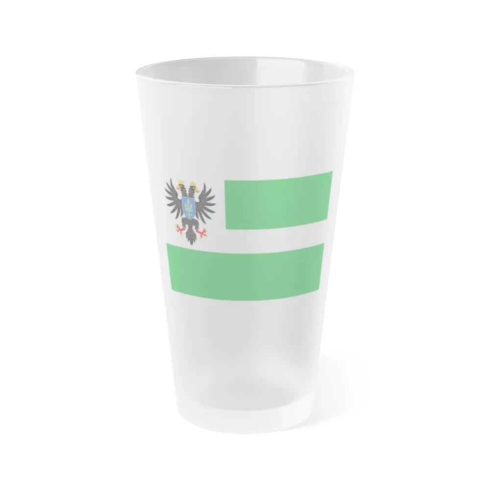 Flag of Chernihiv Oblast Ukraine - Frosted Pint Glass 16oz-16oz-Frosted-Go Mug Yourself