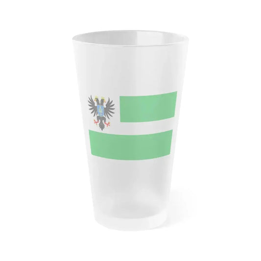 Flag of Chernihiv Oblast Ukraine - Frosted Pint Glass 16oz 16oz Frosted - Go Mug Yourself