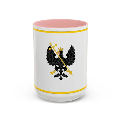 Flag of Chernihiv Ukraine - Accent Coffee Mug 15oz Pink - Go Mug Yourself