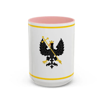 Flag of Chernihiv Ukraine - Accent Coffee Mug 15oz Pink - Go Mug Yourself