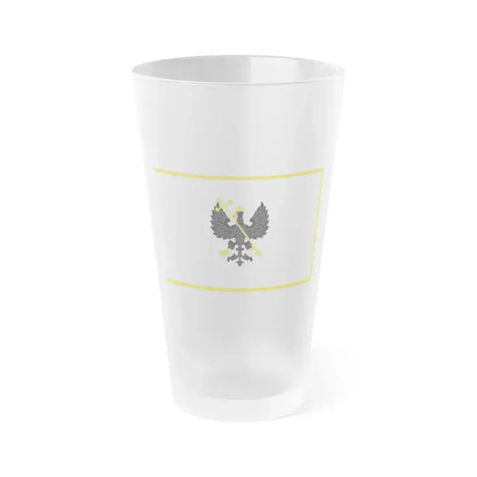 Flag of Chernihiv Ukraine - Frosted Pint Glass 16oz 16oz Frosted - Go Mug Yourself