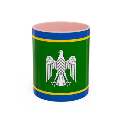 Flag of Chernivtsi Oblast Ukraine - Accent Coffee Mug 11oz Pink - Go Mug Yourself