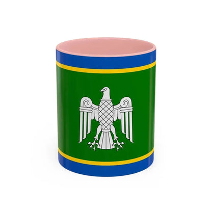 Flag of Chernivtsi Oblast Ukraine - Accent Coffee Mug 11oz Pink - Go Mug Yourself