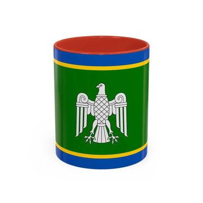 Flag of Chernivtsi Oblast Ukraine - Accent Coffee Mug 11oz Red - Go Mug Yourself