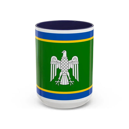 Flag of Chernivtsi Oblast Ukraine - Accent Coffee Mug 15oz Navy - Go Mug Yourself