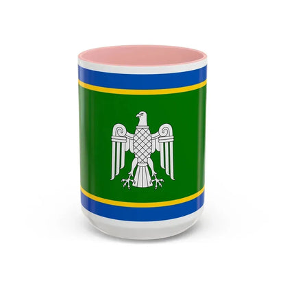 Flag of Chernivtsi Oblast Ukraine - Accent Coffee Mug 15oz Pink - Go Mug Yourself