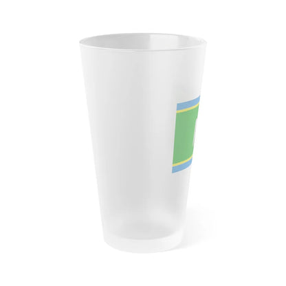 Flag of Chernivtsi Oblast Ukraine - Frosted Pint Glass 16oz-Go Mug Yourself