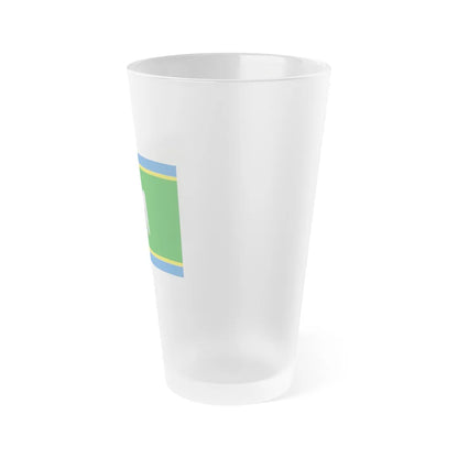 Flag of Chernivtsi Oblast Ukraine - Frosted Pint Glass 16oz-Go Mug Yourself