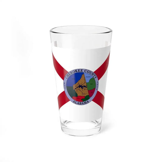 Flag of Cherokee County Alabama (United States) Pint Glass 16oz 16oz - Go Mug Yourself