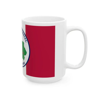 Flag of Cherokee County Iowa Sesquicentennial (United States) White Coffee Mug - Go Mug Yourself