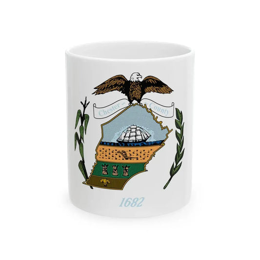 Flag of Chester County Pennsylvania Version 2 (United States) White Coffee Mug 11oz - Go Mug Yourself