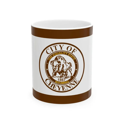 Flag of Cheyenne Wyoming (United States) White Coffee Mug 11oz - Go Mug Yourself