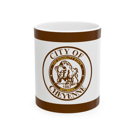 Flag of Cheyenne Wyoming (United States) White Coffee Mug 11oz - Go Mug Yourself