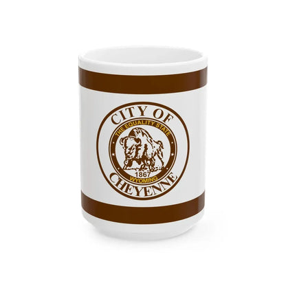Flag of Cheyenne Wyoming (United States) White Coffee Mug 15oz - Go Mug Yourself