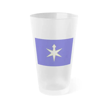 Flag of Chiba Prefecture Japan - Frosted Pint Glass 16oz 16oz Frosted - Go Mug Yourself